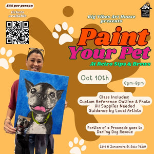 Paint Your Pet at Retro Sips and Brews Oct 10th