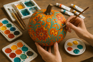 Painting on a pumpkin