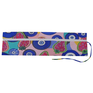 “Ojo and Strawberries” Roll Up Canvas Paintbrush Holder