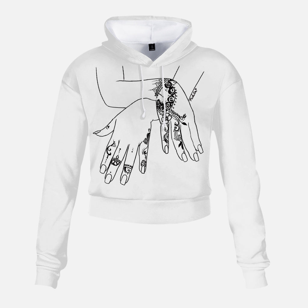 Henna Hands High Rise Cropped Hoodie