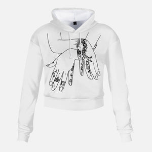Henna Hands High Rise Cropped Hoodie
